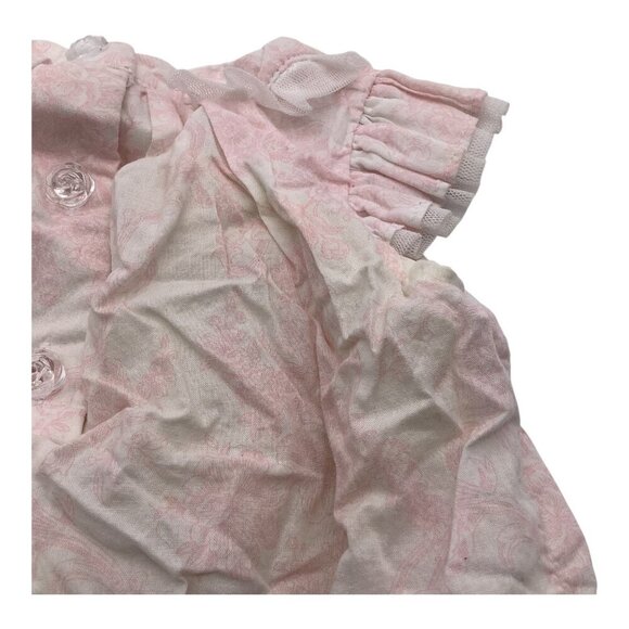 Piper & Posie Dress Baby Girl 3-6M Pink‎ & White Floral Ruffle Sleeve Bow Accent - Picture 11 of 11